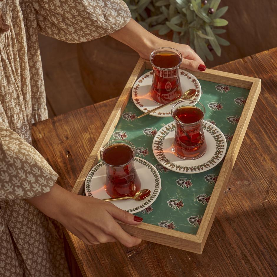 Indiase glazen schaal groen (22x37 cm)