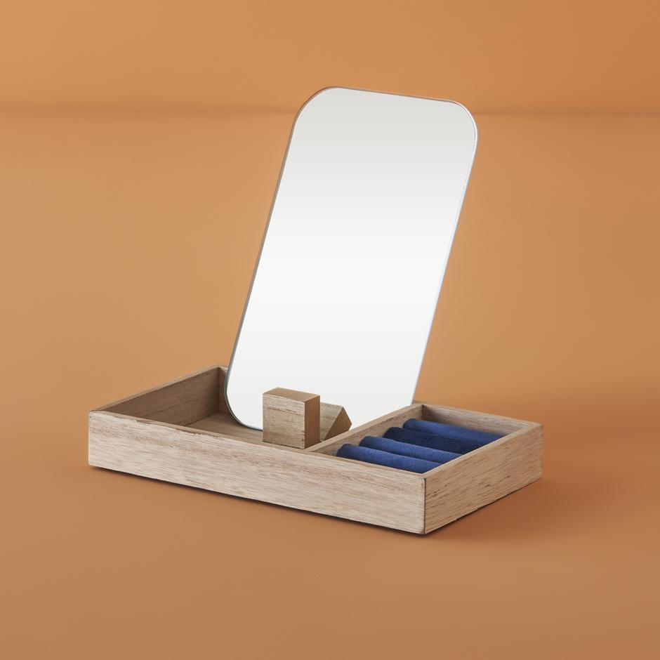 Merida Spiegel Sieradendoos Marineblauw (12x17 cm)