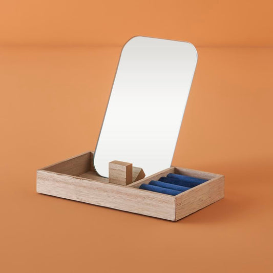 Merida Spiegel Sieradendoos Marineblauw (12x17 cm)