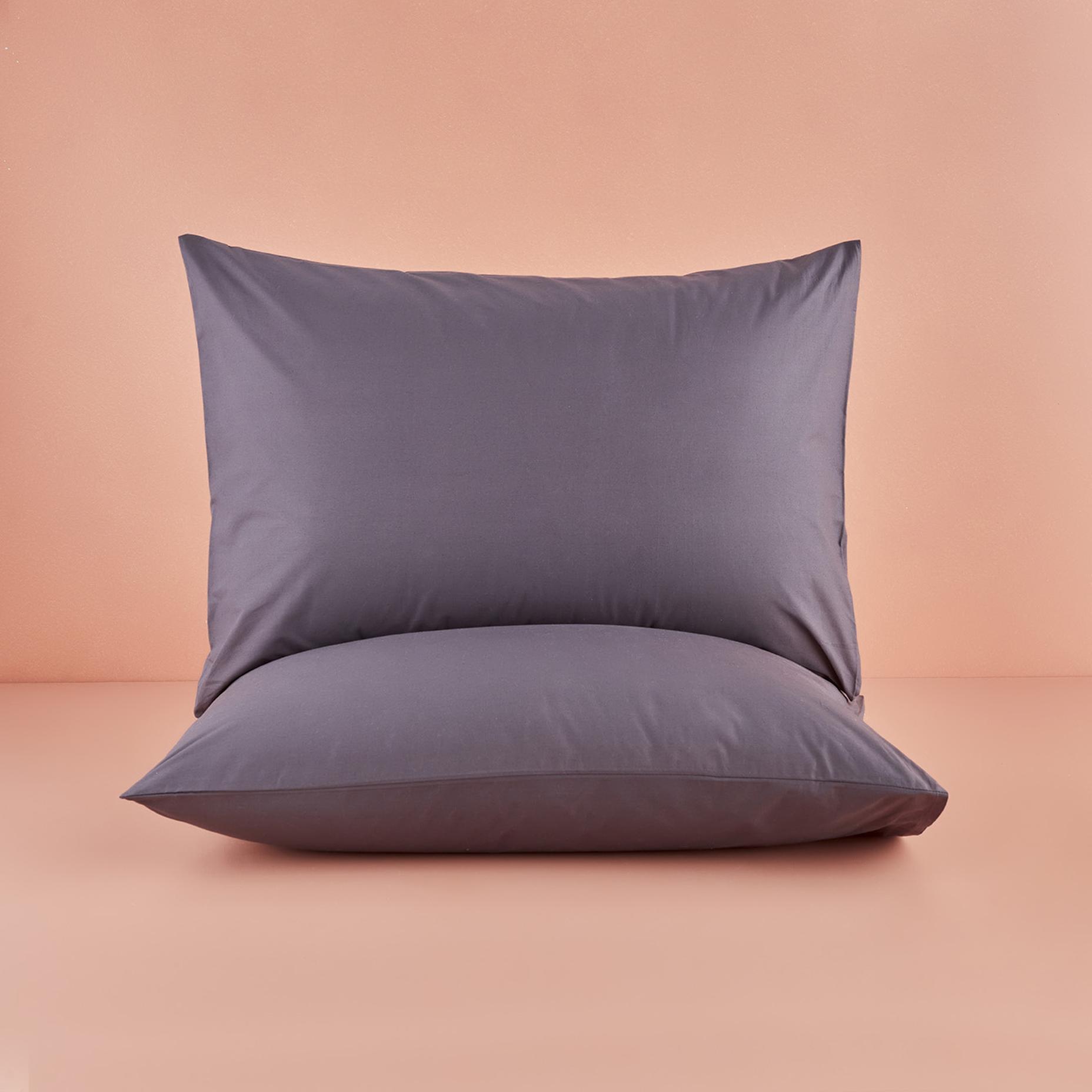 100% Katoenen Ranforce Basic Kussensloop 2-Pack Antraciet (50x70 cm)