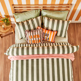 Dekbedovertrekset van 100% katoen, eenpersoons, groen (160x220 cm)