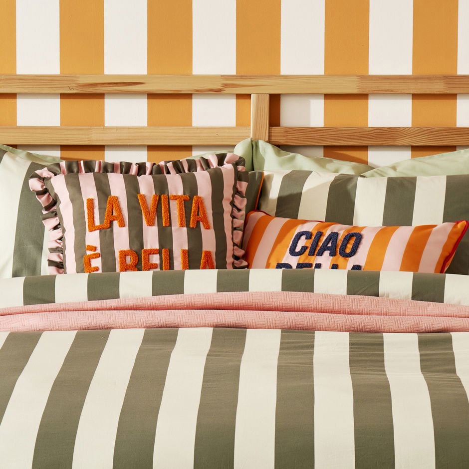 Dekbedovertrekset van 100% katoen, eenpersoons, groen (160x220 cm)