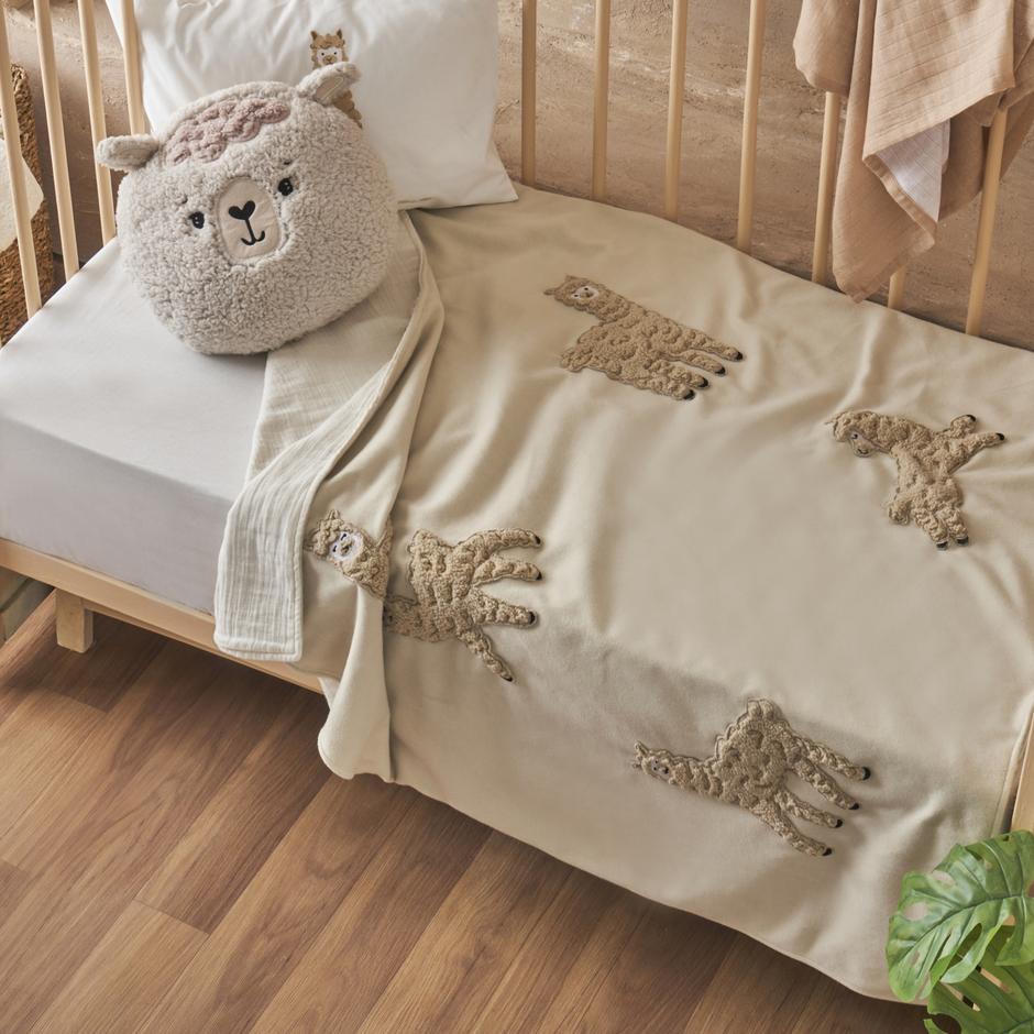 Alpaca Polar Muslin Dubbelzijdige Babydeken Beige (80x100 cm)