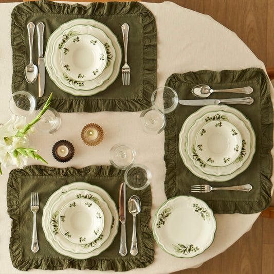 Julia Stoneware 24-delige serviesset voor 6 personen Groen