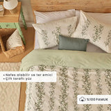 100% Katoen Ranforce Julia Tweepersoons Dekbedovertrekset Groen (200x220 cm)