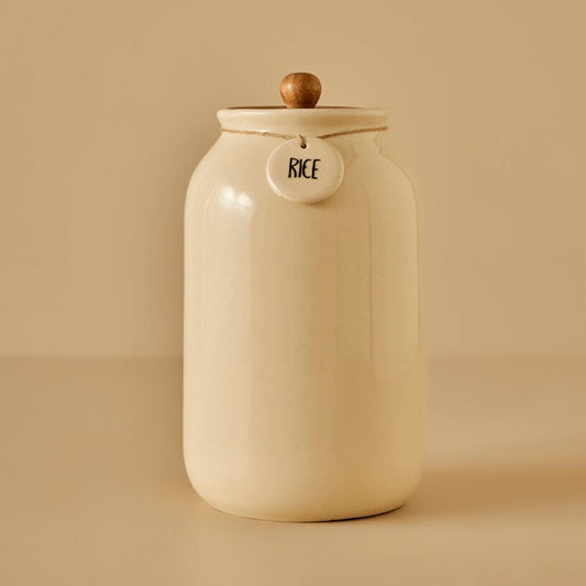 Rice Seramik Kavanoz Krem (2700 ml)