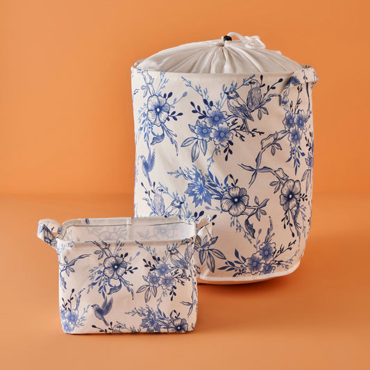 Bleu Blanc Wasmand Set – 2-delig (36x40 cm) - Organizer