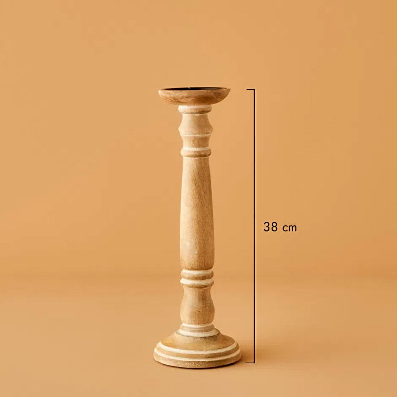 Dora Şamdan Naturel (12x12x38 cm)