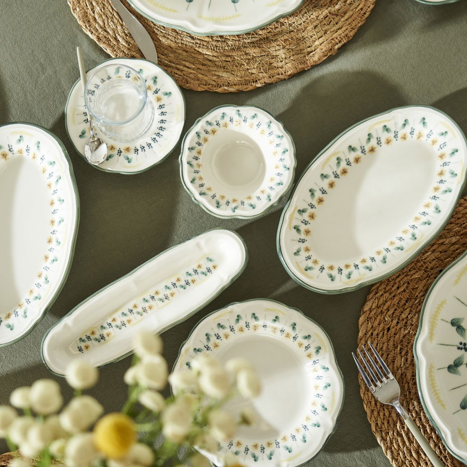 Adelina Stoneware 26-delige ontbijtset voor 6 personen Groen