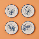 Bleu Blanc Porseleinen Taartbordje met 4 Stuks, Blauw (21 cm)