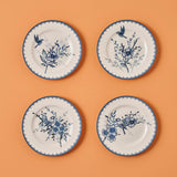 Bleu Blanc Porseleinen Taartbordje met 4 Stuks, Blauw (21 cm)