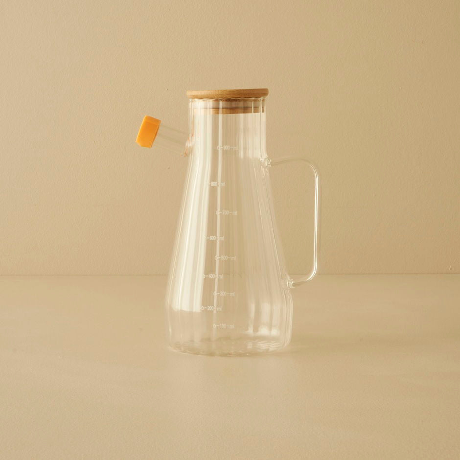 Alice Natural Oil Fles met Bamboe Deksel (1000 cc)