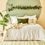 %100 Katoen Arno Dubbel Maat Dekbedovertrekset Wit (200x220 cm)