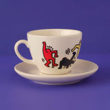 Keith Haring gekleurde porseleinen theekopjesset van 2 (220 cc)