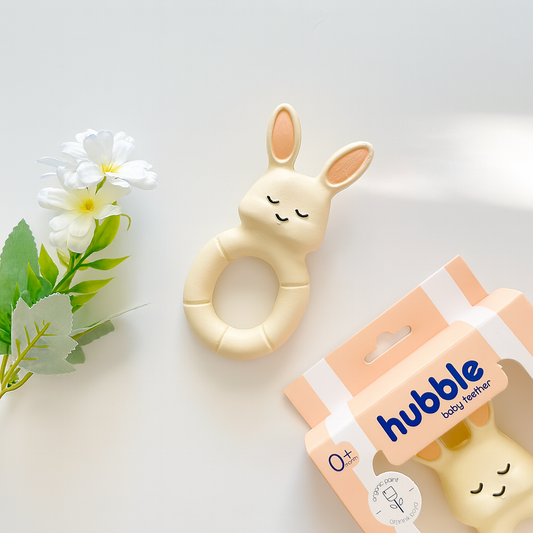 Konijn Bijtring – 100% Natuurlijk Rubber ringvorm | Veilig & BPA‑vrij | Babytandring 0+ Maanden