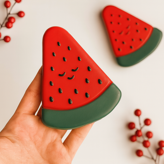 Watermeloen Bijtring – 100% Natuurlijk Rubber, Watermeloen Vorm | Veilig & BPA-vrij | Babytandring 0+ Maanden