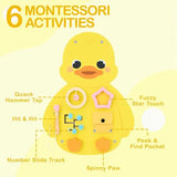 Montessori Eend Busy Board – Houten Educatief Activiteitenbord voor Baby & Peuter
