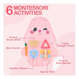 Montessori Konijn Busy Board – Houten Educatief Activiteitenbord voor Baby & Peuter