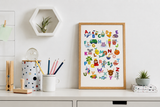 Educatief Poster Pakket – Het Alfabet & De Getallen A2 (42 × 59,4 cm)