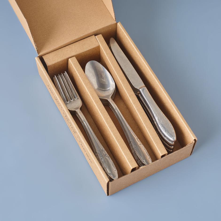 Vintage 18-delige serviesset voor 6 personen, zilver