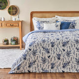 100% katoen satijn Bleu Blanc Kingsize dekbedovertrekset Blauw (240x220 cm)