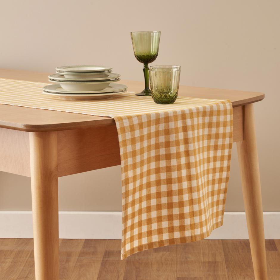 100% Katoen Pavia Loper Mosterd (50x150 cm)