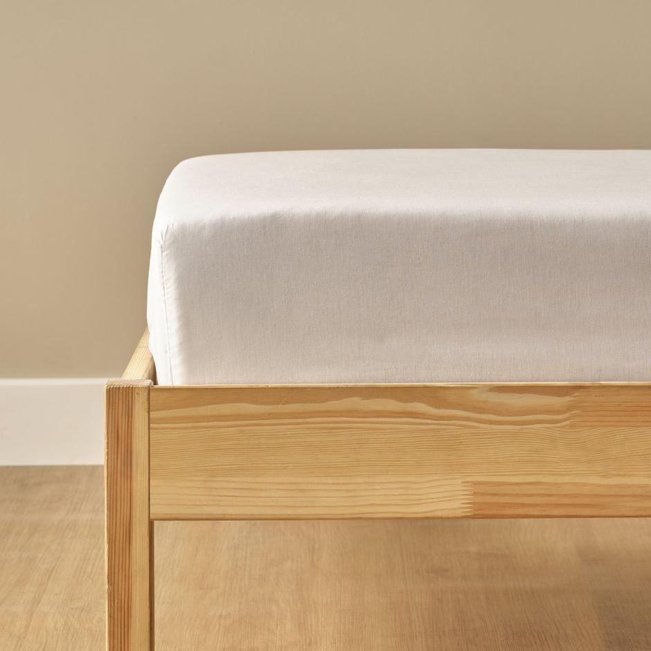 100% katoenen satijnen tweepersoons hoeslaken wit (160x200 cm)