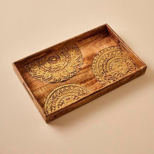 Cera Decoratieve Schaal Naturel (32x3,5x50 cm)