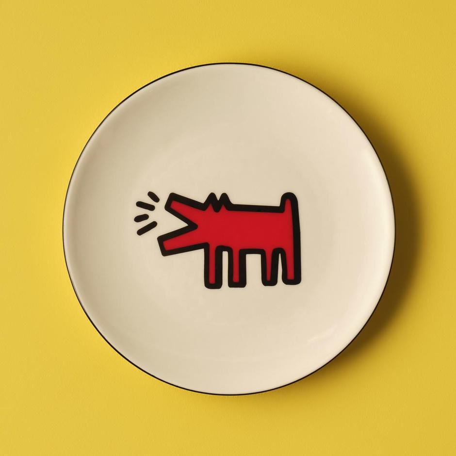 Keith Haring Paw Porseleinen Taartbord Rood (19 cm)