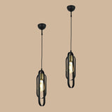 Betty Dubbele Hangende Kroonluchter Zwart (12x80 cm)