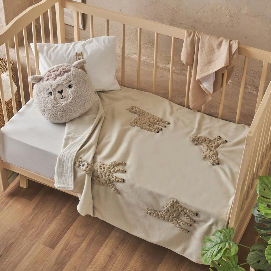 Alpaca Polar Muslin Dubbelzijdige Babydeken Beige (80x100 cm)