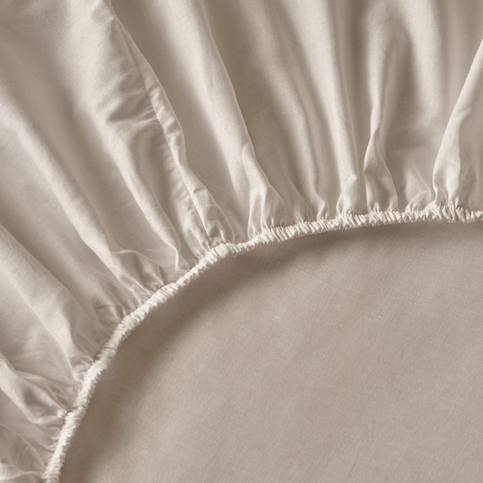 %100 Pamuk Saten King Size Lastikli Çarşaf Beyaz (180x200x35 cm) - Luxe Nederlands Laken