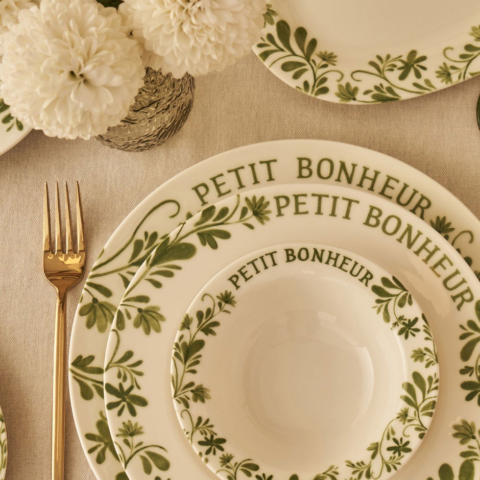 Petit Bonheur 44-delige diner- en ontbijtset groen