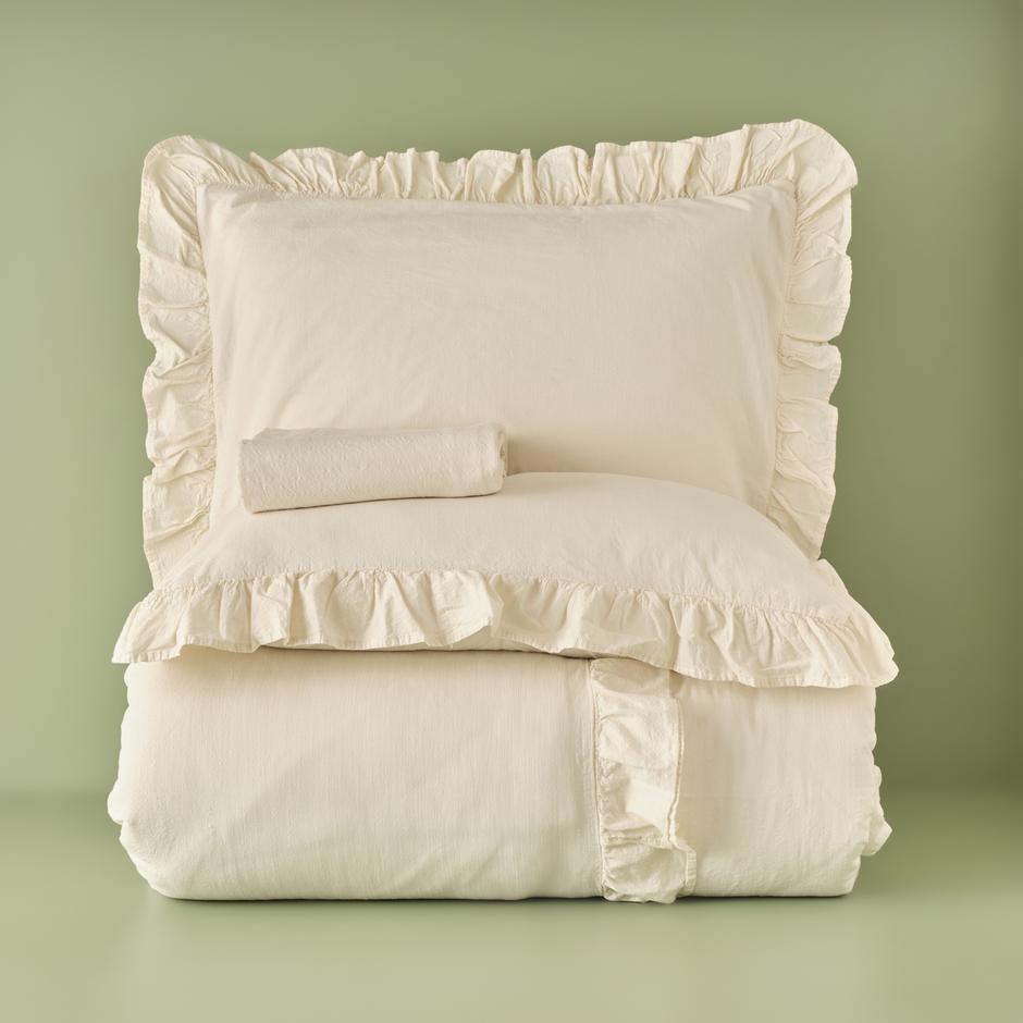 100% katoenen Brenta Kingsize dekbedovertrekset beige (240x220 cm)