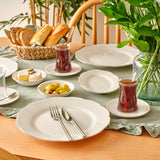 Clover Porseleinen Ontbijtset 26-delig voor 6 personen Zilver