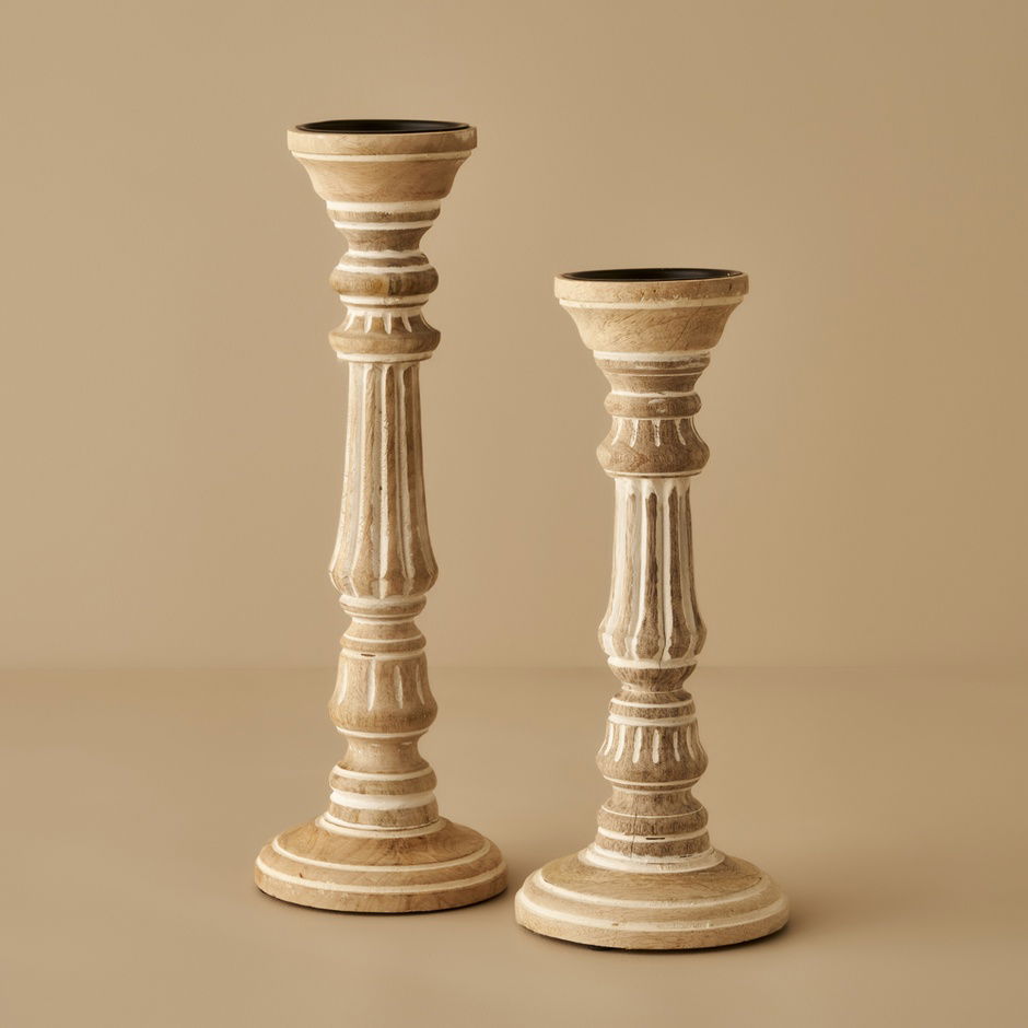 Esta Kandelaar Natuurlijk (13,5x13,5x40 cm)