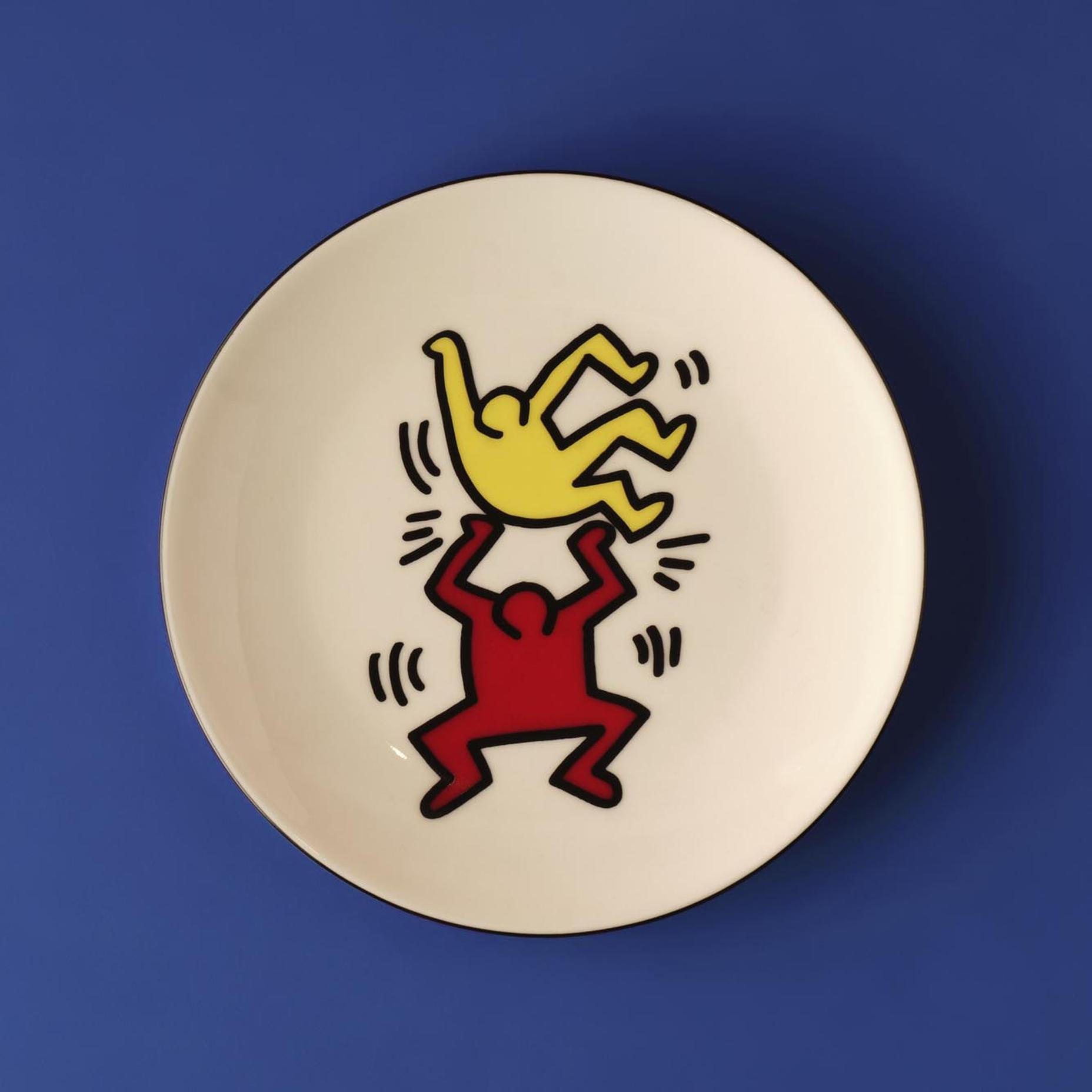 Keith Haring Dubbel Porseleinen Taartbord (19 cm)