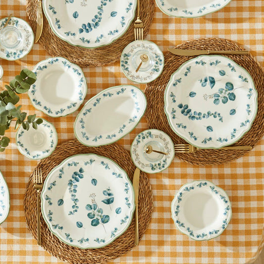 Eucalyptus Stoneware 26-delige ontbijtset voor 6 personen Groen