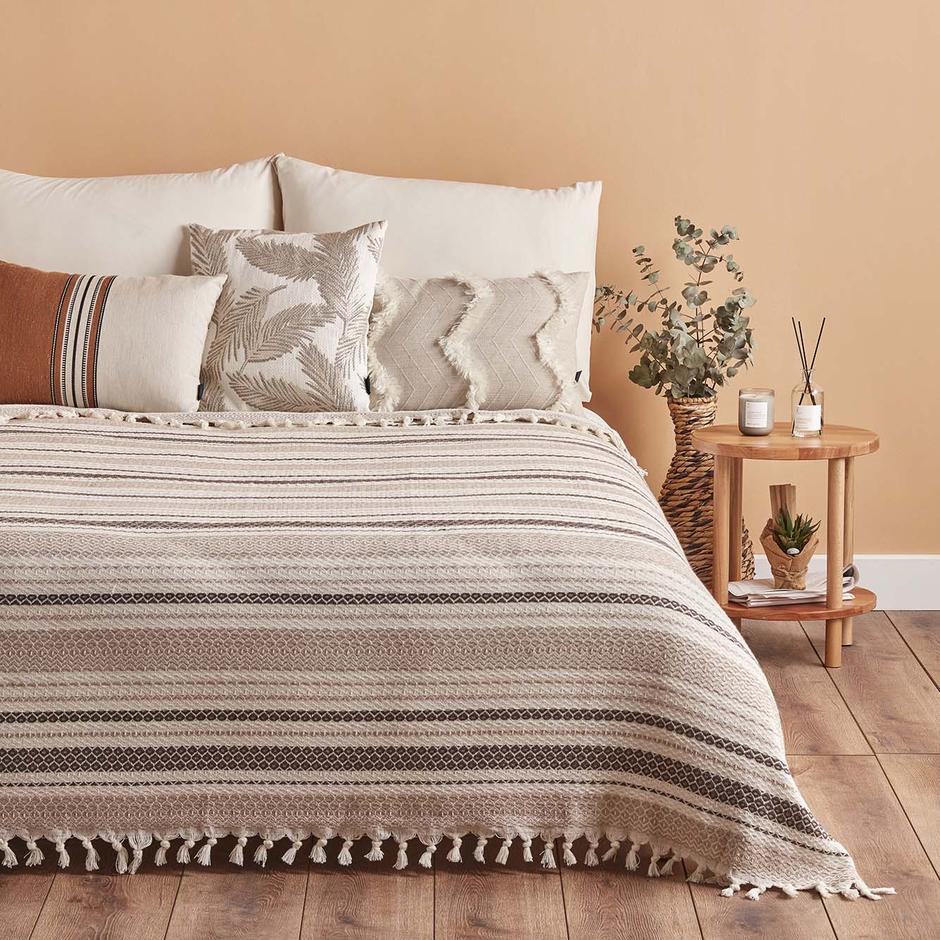 Linea Dubbel Maat Bedsprei Beige (200x230 cm)