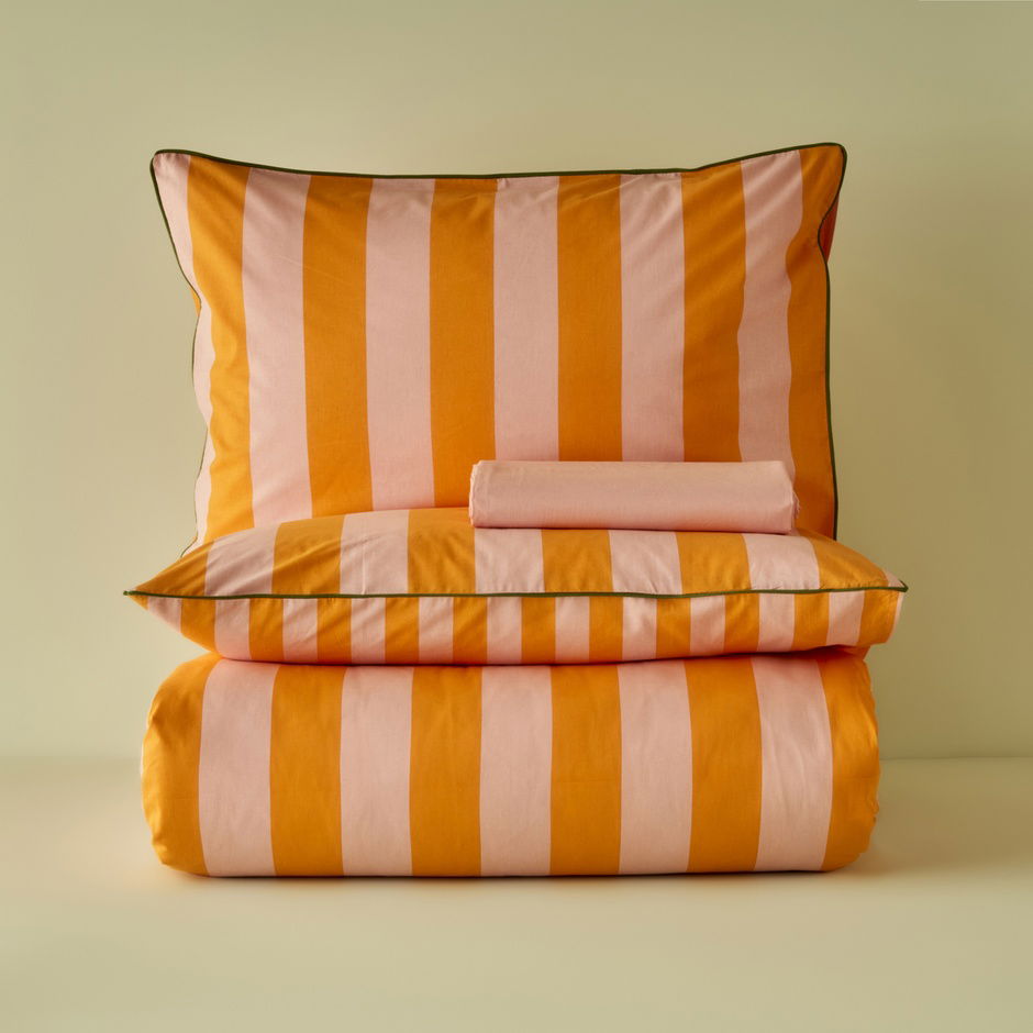 Dekbedovertrekset van 100% katoen, oranje (160x220 cm)