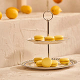 Lemoncello porseleinen koekjesstandaard met 2 lagen