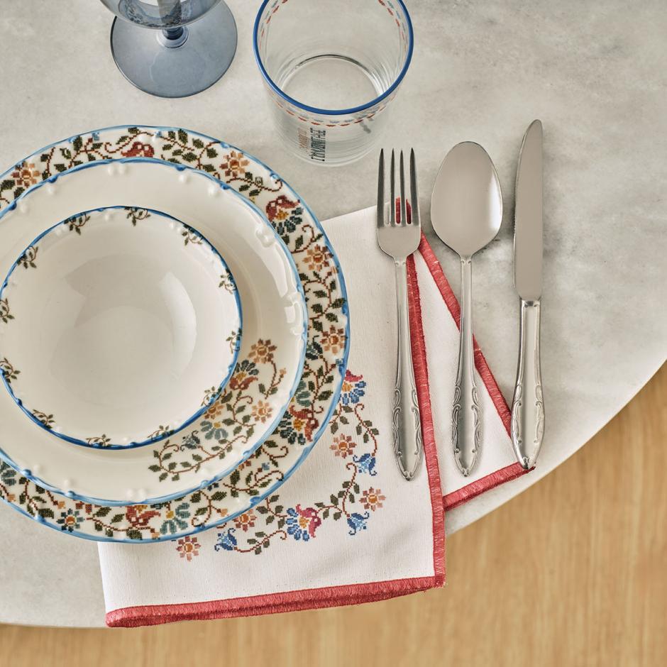 Vintage 18-delige serviesset voor 6 personen, zilver