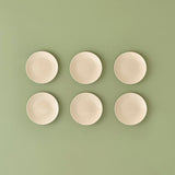 Zandkleurig porseleinen taartbordje 6-delig crème (19 cm)