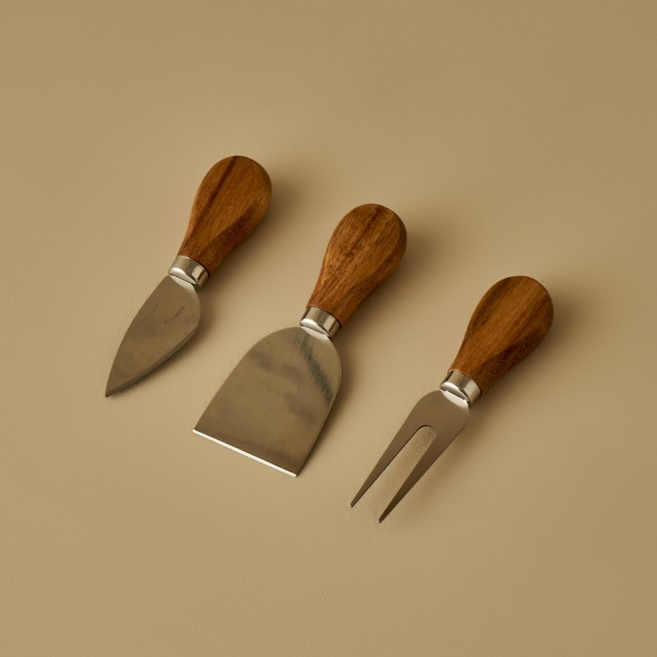 Parmezaanse kaas serveerset naturel (32x17,5 cm)