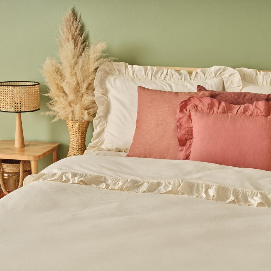 100% katoenen Brenta Kingsize dekbedovertrekset beige (240x220 cm)