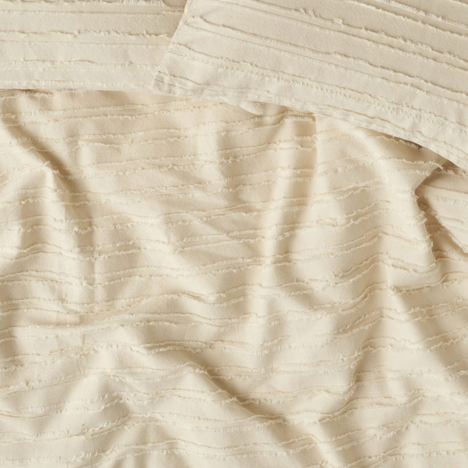 100% katoenen Bohemian tweepersoonsbedspreiset crème (240x260 cm)