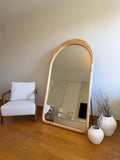 Boog Spiegel 180×100 cm | Houten Frame | Grote Volledige Lichaamsspiegel | Staand & Hangend | Scandinavische & Moderne Interieurs