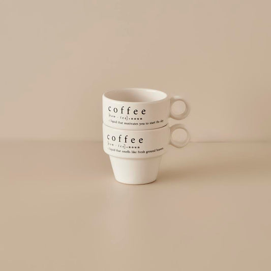 Coffeeaholic Espresso Glazen Set van 2 Zwart (105 cc)