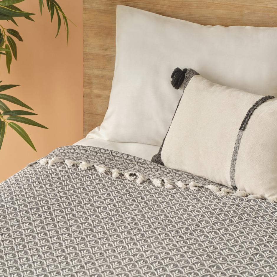 Silvana Katoenen Dubbele Dekbedovertrek Antraciet (200x230 cm)