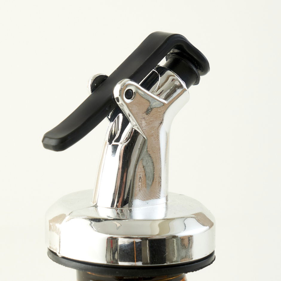 Golvende 2-delige olie- en azijnflessenset ambergroen (250 cc)